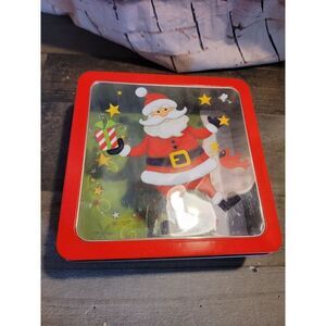 Tin square Santa honcho present‎ xmas box container